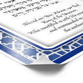 ヴィンテージブルーヘブライ手洗賛美い フォトプリント            (角)