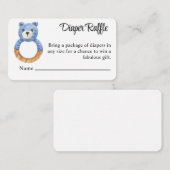 ヴィンテージブルーベア縫製リングや輪おむつラッフル エンクロージャーカード (正面/裏面)