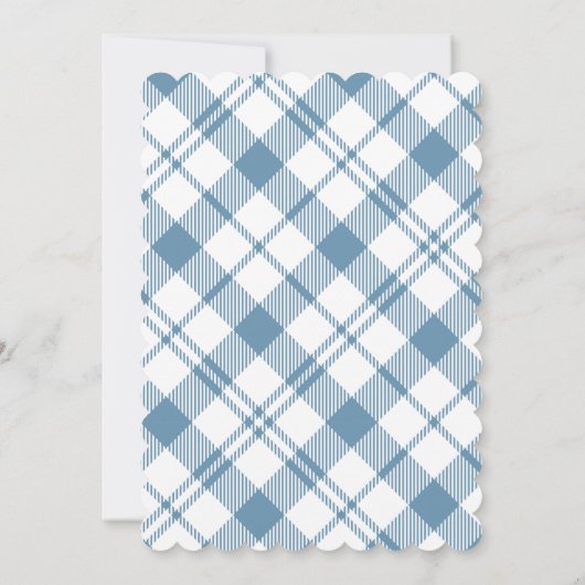 ヴィンテージブルーベビーキャリッジボーイ赤ちゃんシャワー 招待状 (裏面)