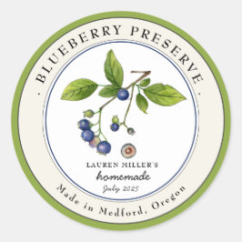 ヴィンテージブルーベリージャムジャムジャムキャニングラベル ラウンドシール