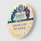 ヴィンテージブルーベリーパイ広告キッチンクロック ラージ壁時計 (傾斜)