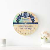 ヴィンテージブルーベリーパイ広告キッチンクロック ラージ壁時計 (ホーム)