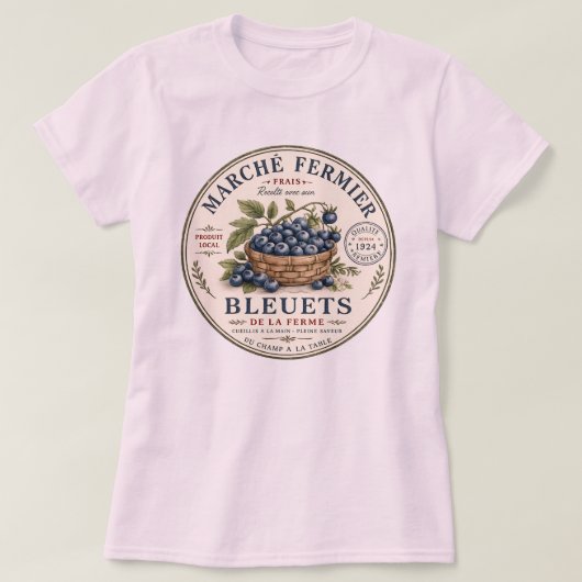 ヴィンテージブルーベリーラベル Tシャツ (デザイン正面)