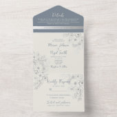 ヴィンテージブルーペリウニ結婚クル オールインワン招待状 (内側)