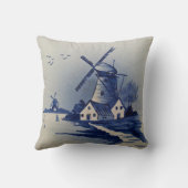 ヴィンテージブルーホワイトデルフトウィンドミル クッション (裏面)