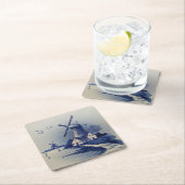 ヴィンテージブルーホワイトデルフトウィンドミル スクエアペーパーコースター (インサイチュ)