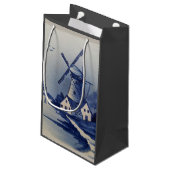 ヴィンテージブルーホワイトデルフトウィンドミル スモールペーパーバッグ (裏面アングル)