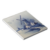 ヴィンテージブルーホワイトデルフトウィンドミル ノートパッド (アングル)