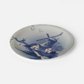 ヴィンテージブルーホワイトデルフトウィンドミル ペーパープレート (アングル)