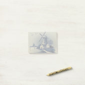 ヴィンテージブルーホワイトデルフトウィンドミル ポストイット (デスク上)