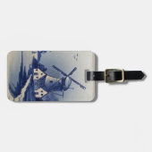 ヴィンテージブルーホワイトデルフトウィンドミル ラゲッジタグ (正面横)