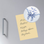 ヴィンテージブルーホワイトバタフライパーソナライズされたボウ マグネット