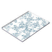 ヴィンテージブルーホワイトボヘミアエレガントフローラ ノートブック (左側)