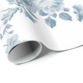 ヴィンテージブルーホワイトボヘミエレガントフローラ ラッピングペーパー (ロールコーナー)