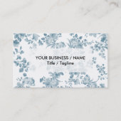 ヴィンテージブルーホワイトボヘミエレガントフローラ 名刺 (正面)