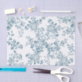 ヴィンテージブルーホワイトボヘミエレガントフローラ 薄葉紙 (クラフト)