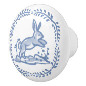 ヴィンテージブルーホワイトラビットデルフトデダムア素朴ート セラミックノブ (右)