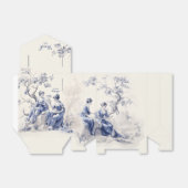 ヴィンテージブルーホワイトワフランスのルブライダルベビーシャワー フェイバーボックス (折り畳みなし)