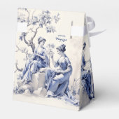 ヴィンテージブルーホワイトワフランスのルブライダルベビーシャワー フェイバーボックス (裏面サイド)