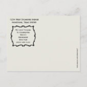 ヴィンテージブルーホワイト日付除・売却パーティーの保存 案内ポストカード (裏面)