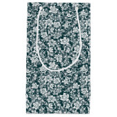 ヴィンテージブルーホワイト春フローラ スモールペーパーバッグ (正面)