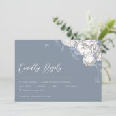 ヴィンテージブルーホワイト&グレーフローラスケッチ (スタンド正面)