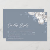 ヴィンテージブルーホワイト&グレーフローラスケッチ (正面/裏面)