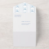 ヴィンテージブルーボウエレガントボーイベビーシャワー オールインワン招待状 (外側)