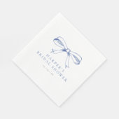 ヴィンテージブルーボウブライダルシャワー スタンダードランチョンナプキン (角)