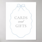 ヴィンテージブルーボウボーイベビーシャワーカードとギフト ポスター (正面)