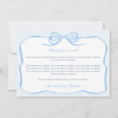 ヴィンテージブルーボウボーイベビーシャワーパーティー サンキューカード (正面)