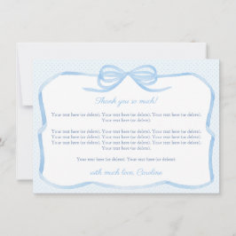 ヴィンテージブルーボウボーイベビーシャワーパーティー サンキューカード