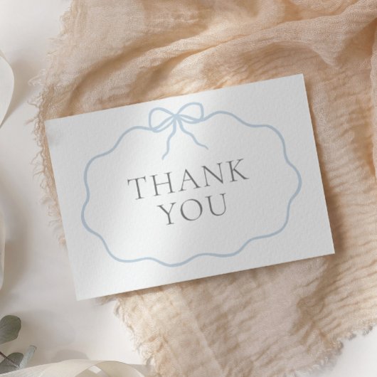 ヴィンテージブルーボウボーイベビーシャワー サンキューカード