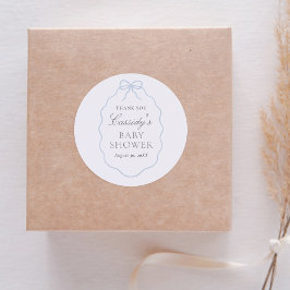 ヴィンテージブルーボウボーイベビーシャワー ラウンドシール