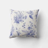 ヴィンテージブルーボタニカル秋 クッション (裏面)