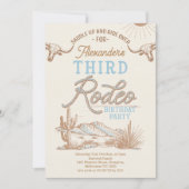 ヴィンテージブルーボーイズFirst Rodeo誕生日 招待状 (正面)