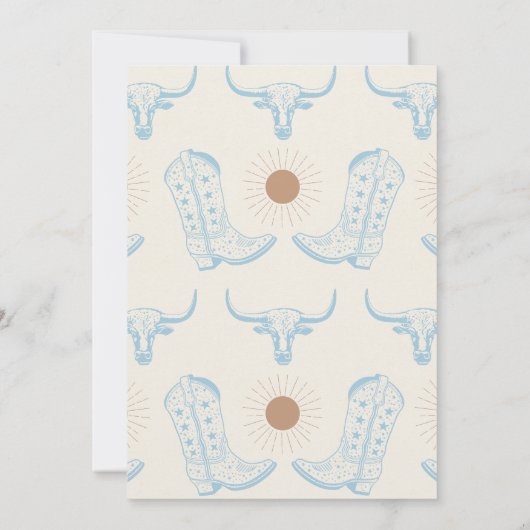 ヴィンテージブルーボーイズFirst Rodeo誕生日 招待状 (裏面)