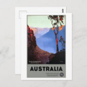 ヴィンテージブルーマウンテンズオーストラリア旅行ポスター ポストカード (正面/裏面)