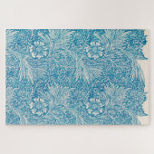 ヴィンテージブルーマリゴールドオーナメントイラストレーション ジグソーパズル (横)