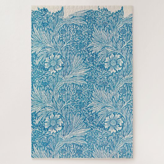 ヴィンテージブルーマリゴールドオーナメントイラストレーション ジグソーパズル (縦)