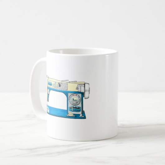 ヴィンテージブルーモース裁縫マグ コーヒーマグカップ (正面左)