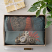 ヴィンテージブルーユニークスチームパンクパロット 薄葉紙 (ギフト)