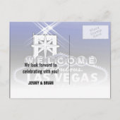 ヴィンテージブルーラスベガスウェディング日付を保存 案内ポストカード (裏面)