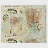 ヴィンテージブルーラッピング紙 ラッピングペーパー (フラット)