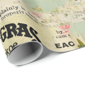 ヴィンテージブルーラッピング紙 ラッピングペーパー (ロールコーナー)