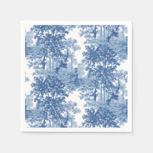 ヴィンテージブルーランドスケープ枠(UrnsおよびColumnsを含む) スタンダードカクテルナプキン