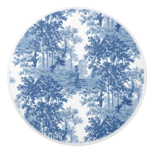 ヴィンテージブルーランドスケープ枠(UrnsおよびColumnsを含む) セラミックノブ