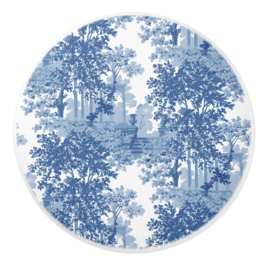 ヴィンテージブルーランドスケープ枠（UrnsおよびColumnsを含む） セラミックノブ (正面)