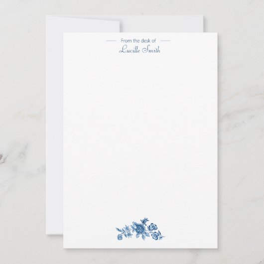 ヴィンテージブルーランドスケープ枠(UrnsおよびColumnsを含む) ノートカード (正面)