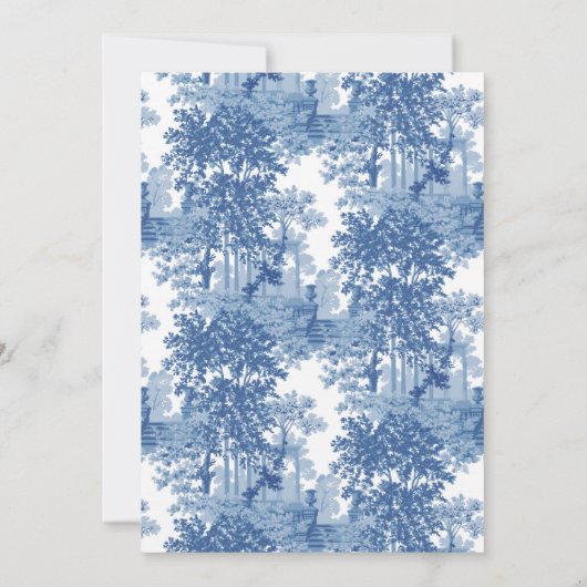 ヴィンテージブルーランドスケープ枠(UrnsおよびColumnsを含む) ノートカード (裏面)